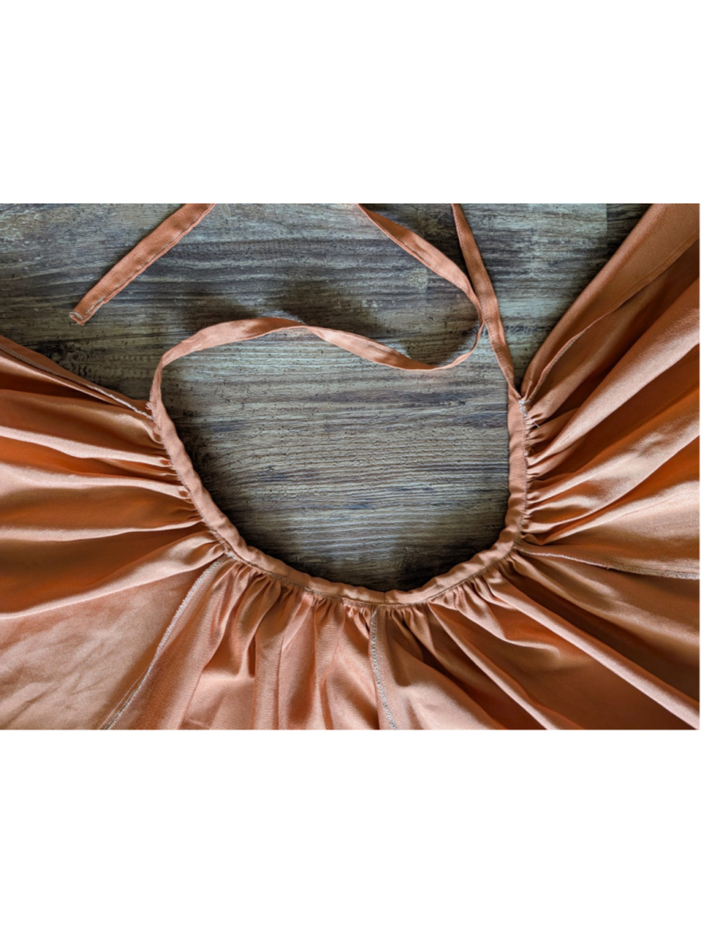 Women's Tea length Orange Circle Rehearsal / Costume Skirt with Adjustable Ties - Picture 5 of 14